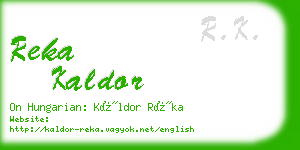 reka kaldor business card